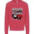 Never Give Up Gym Training Top Bodybuilding Mens Sweatshirt Jumper Heliconia