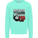 Never Give Up Gym Training Top Bodybuilding Mens Sweatshirt Jumper Peppermint