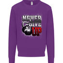 Never Give Up Gym Training Top Bodybuilding Mens Sweatshirt Jumper Purple