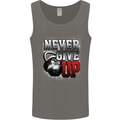 Never Give Up Gym Training Top Bodybuilding Mens Vest Tank Top Charcoal