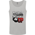 Never Give Up Gym Training Top Bodybuilding Mens Vest Tank Top Sports Grey