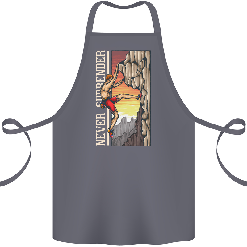 Never Surrender Rock Climbing Climber Cotton Apron 100% Organic Steel