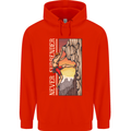 Never Surrender Rock Climbing Climber Mens 80% Cotton Hoodie Bright Red