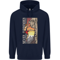 Never Surrender Rock Climbing Climber Mens 80% Cotton Hoodie Navy Blue