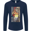 Never Surrender Rock Climbing Climber Mens Long Sleeve T-Shirt Navy Blue