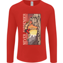 Never Surrender Rock Climbing Climber Mens Long Sleeve T-Shirt Red