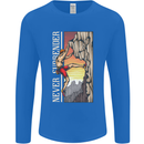 Never Surrender Rock Climbing Climber Mens Long Sleeve T-Shirt Royal Blue