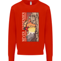 Never Surrender Rock Climbing Climber Mens Sweatshirt Jumper Bright Red