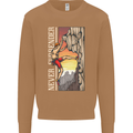 Never Surrender Rock Climbing Climber Mens Sweatshirt Jumper Caramel Latte