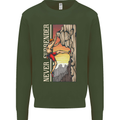 Never Surrender Rock Climbing Climber Mens Sweatshirt Jumper Forest Green