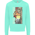 Never Surrender Rock Climbing Climber Mens Sweatshirt Jumper Peppermint