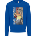 Never Surrender Rock Climbing Climber Mens Sweatshirt Jumper Royal Blue