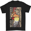 Never Surrender Rock Climbing Climber Mens T-Shirt Cotton Gildan Black