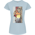 Never Surrender Rock Climbing Climber Womens Petite Cut T-Shirt Light Blue