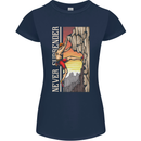 Never Surrender Rock Climbing Climber Womens Petite Cut T-Shirt Navy Blue