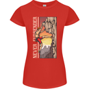 Never Surrender Rock Climbing Climber Womens Petite Cut T-Shirt Red