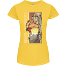 Never Surrender Rock Climbing Climber Womens Petite Cut T-Shirt Yellow