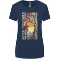 Never Surrender Rock Climbing Climber Womens Wider Cut T-Shirt Navy Blue