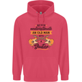 Never Underestimate an Old Man Guitar Childrens Kids Hoodie Heliconia