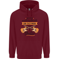 Never Underestimate an Old Man Guitar Childrens Kids Hoodie Maroon