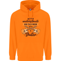 Never Underestimate an Old Man Guitar Childrens Kids Hoodie Orange