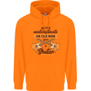 Never Underestimate an Old Man Guitar Childrens Kids Hoodie Orange