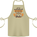 Never Underestimate an Old Man Guitar Cotton Apron 100% Organic Khaki