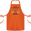 Never Underestimate an Old Man Guitar Cotton Apron 100% Organic Orange