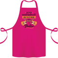 Never Underestimate an Old Man Guitar Cotton Apron 100% Organic Pink