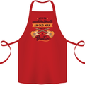 Never Underestimate an Old Man Guitar Cotton Apron 100% Organic Red