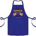 Never Underestimate an Old Man Guitar Cotton Apron 100% Organic Royal Blue