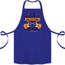 Never Underestimate an Old Man Guitar Cotton Apron 100% Organic Royal Blue