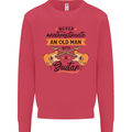 Never Underestimate an Old Man Guitar Kids Sweatshirt Jumper Heliconia