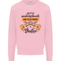 Never Underestimate an Old Man Guitar Kids Sweatshirt Jumper Light Pink