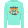 Never Underestimate an Old Man Guitar Kids Sweatshirt Jumper Peppermint