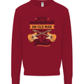 Never Underestimate an Old Man Guitar Kids Sweatshirt Jumper Red