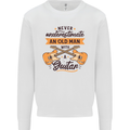 Never Underestimate an Old Man Guitar Kids Sweatshirt Jumper White