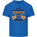 Never Underestimate an Old Man Guitar Kids T-Shirt Childrens Royal Blue