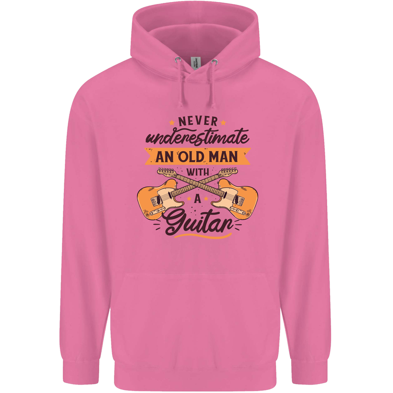 Never Underestimate an Old Man Guitar Mens 80% Cotton Hoodie Azelea