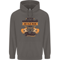 Never Underestimate an Old Man Guitar Mens 80% Cotton Hoodie Charcoal