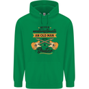 Never Underestimate an Old Man Guitar Mens 80% Cotton Hoodie Irish Green