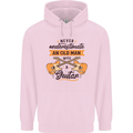 Never Underestimate an Old Man Guitar Mens 80% Cotton Hoodie Light Pink