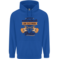 Never Underestimate an Old Man Guitar Mens 80% Cotton Hoodie Royal Blue