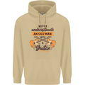 Never Underestimate an Old Man Guitar Mens 80% Cotton Hoodie Sand