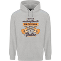Never Underestimate an Old Man Guitar Mens 80% Cotton Hoodie Sports Grey