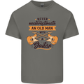 Never Underestimate an Old Man Guitar Mens Cotton T-Shirt Tee Top Charcoal