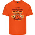 Never Underestimate an Old Man Guitar Mens Cotton T-Shirt Tee Top Orange