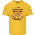 Never Underestimate an Old Man Guitar Mens Cotton T-Shirt Tee Top Yellow