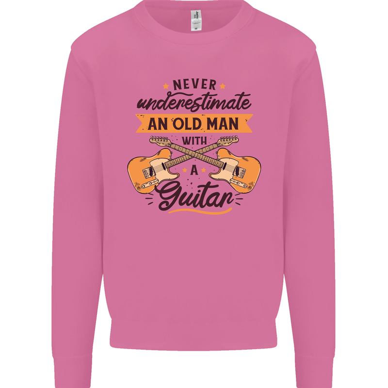 Never Underestimate an Old Man Guitar Mens Sweatshirt Jumper Azalea