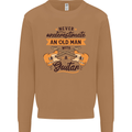 Never Underestimate an Old Man Guitar Mens Sweatshirt Jumper Caramel Latte